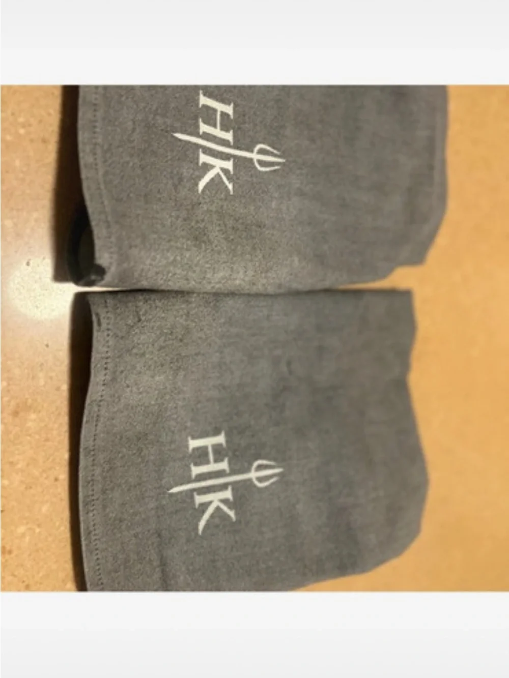Hell’s Kitchen restaurant authentic linen napkins, set of 2, gray with emblem